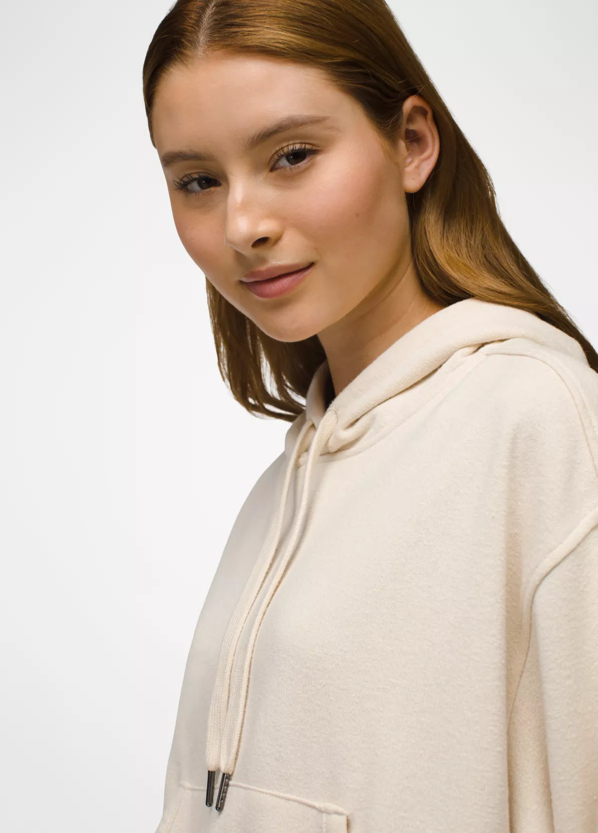 prAna W Cozy Up Crop Hoodie CANVAS HEATHER