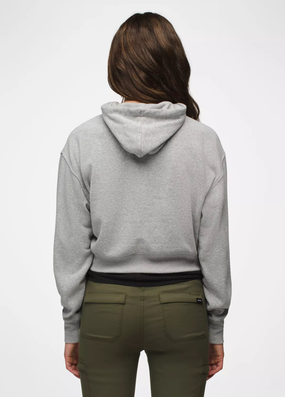 prAna W Cozy Up Crop Hoodie HEATHER GREY