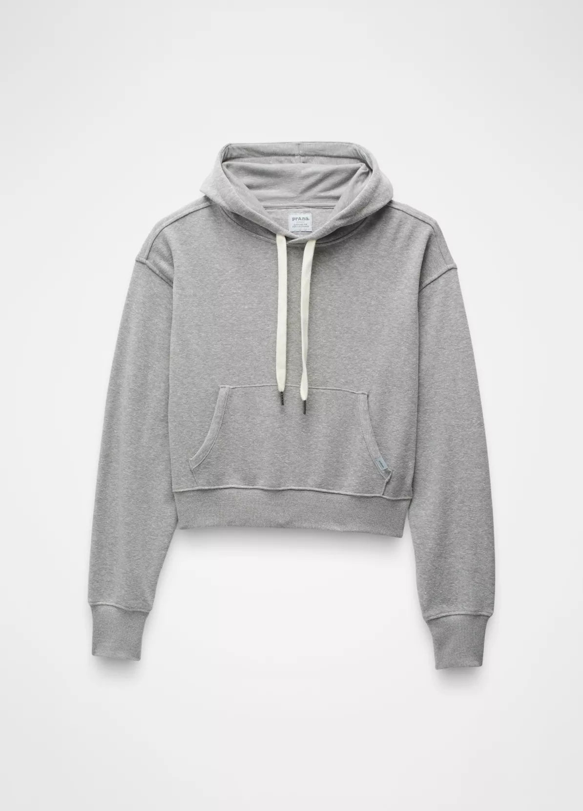 prAna W Cozy Up Crop Hoodie HEATHER GREY