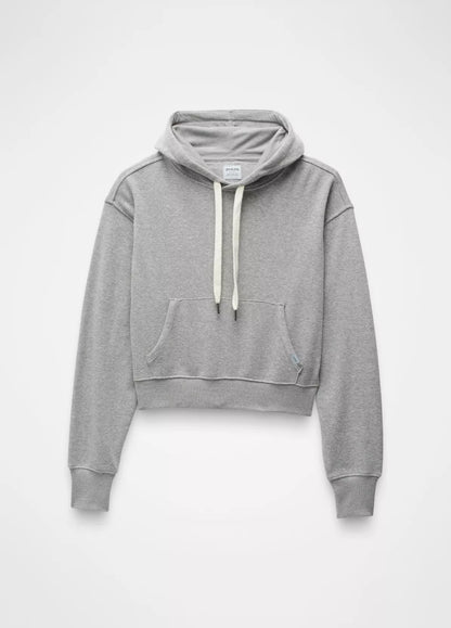 prAna W Cozy Up Crop Hoodie HEATHER GREY