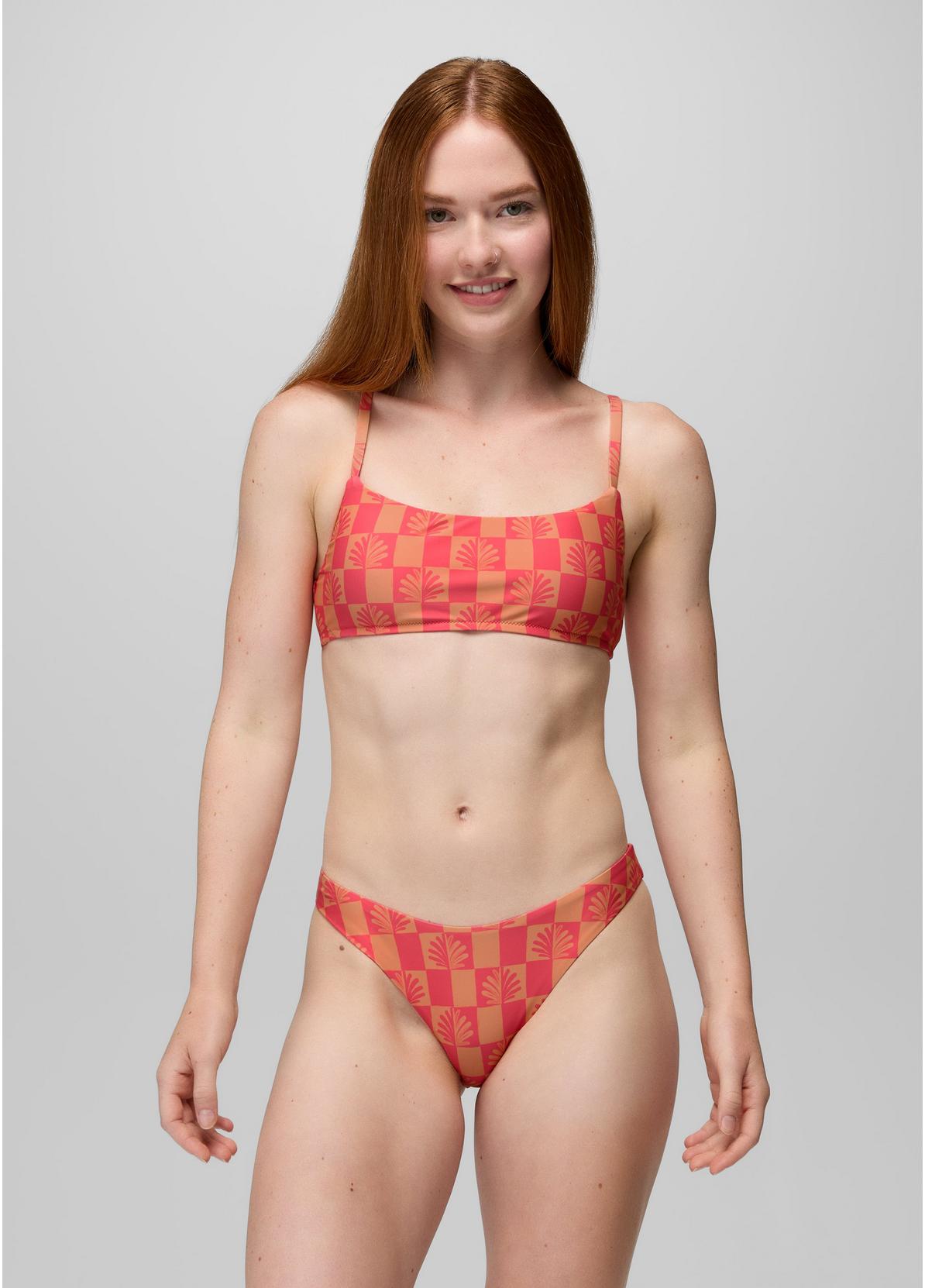 prAna W Lahari Swim Top GUAVA POP CHECKER