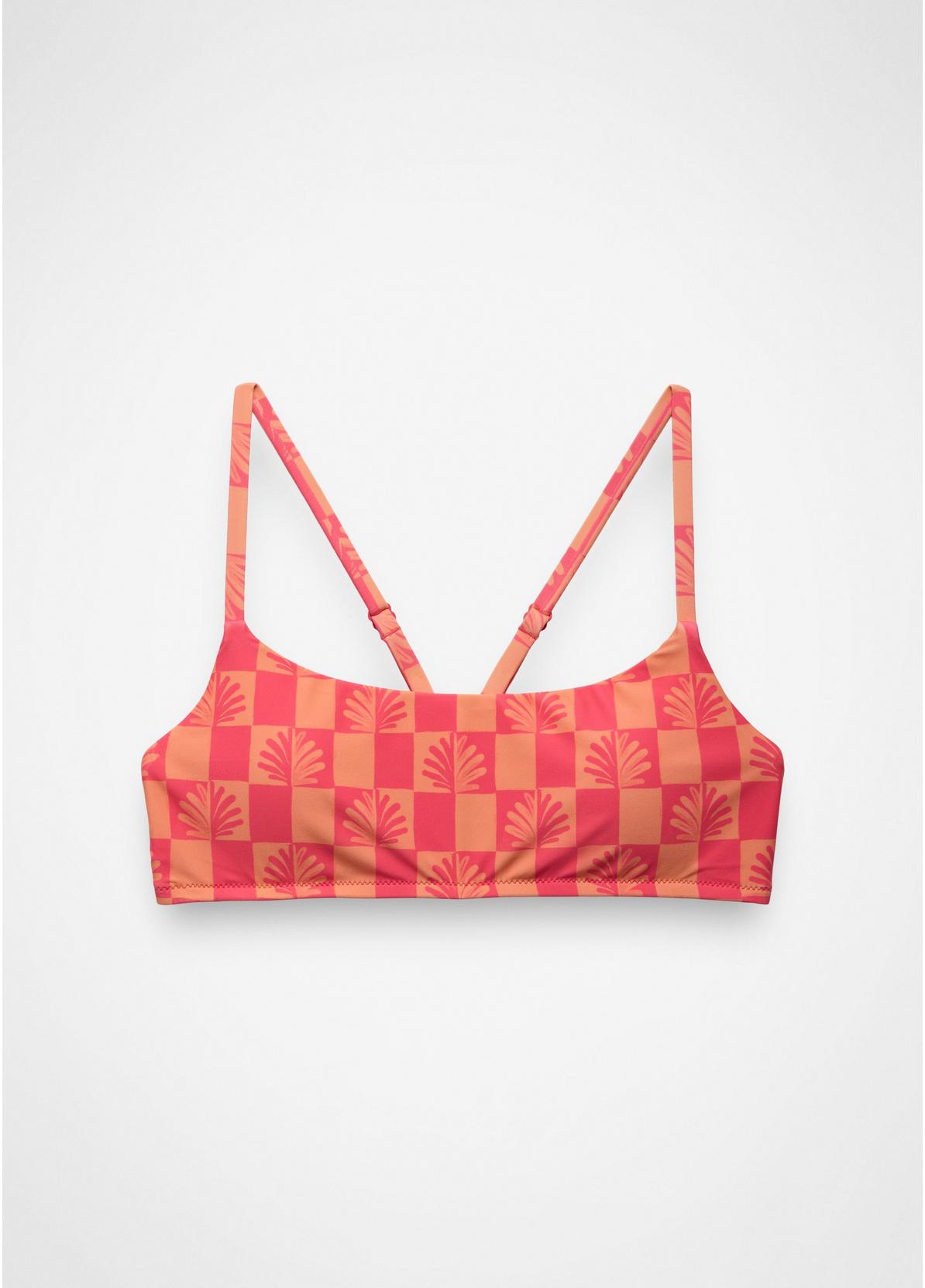prAna W Lahari Swim Top GUAVA POP CHECKER