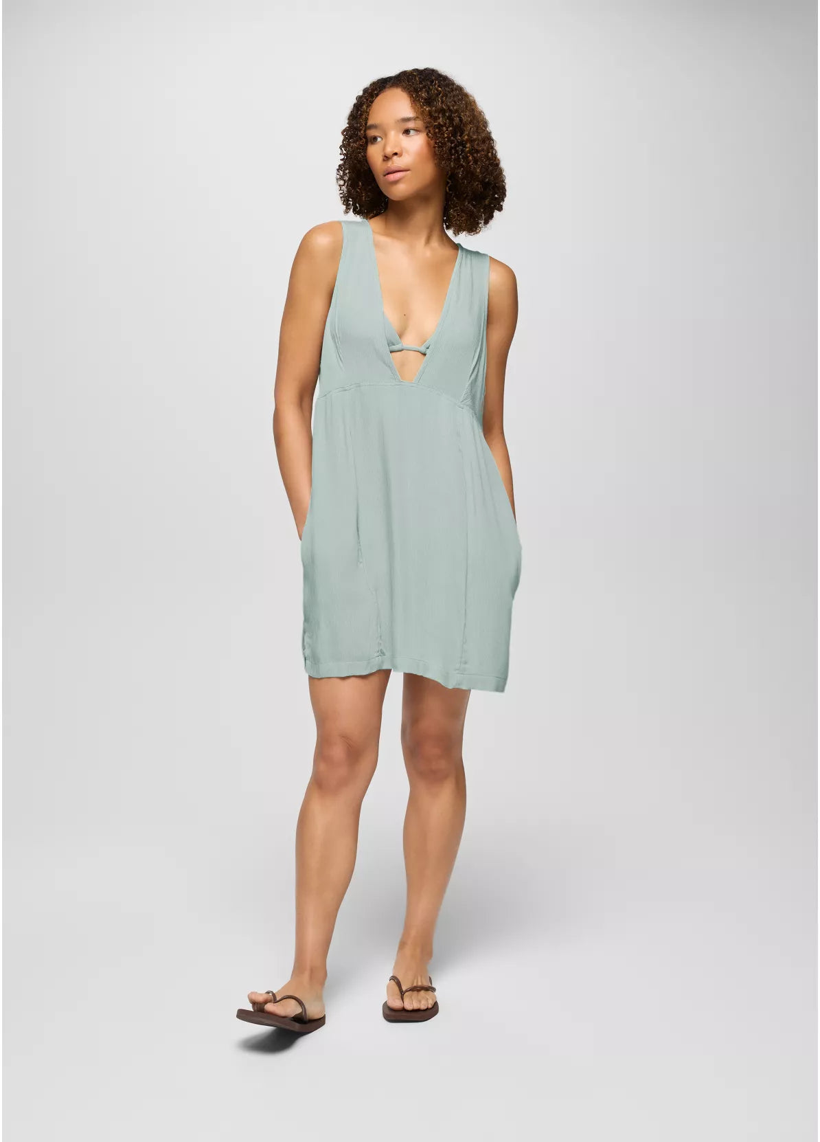 prAna W Fernie V-Neck Midi Dress SALTWATER