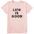 Life is Good W SS Crusher-Lite Tee LIG Stack Flowers HIMALAYAN PNK