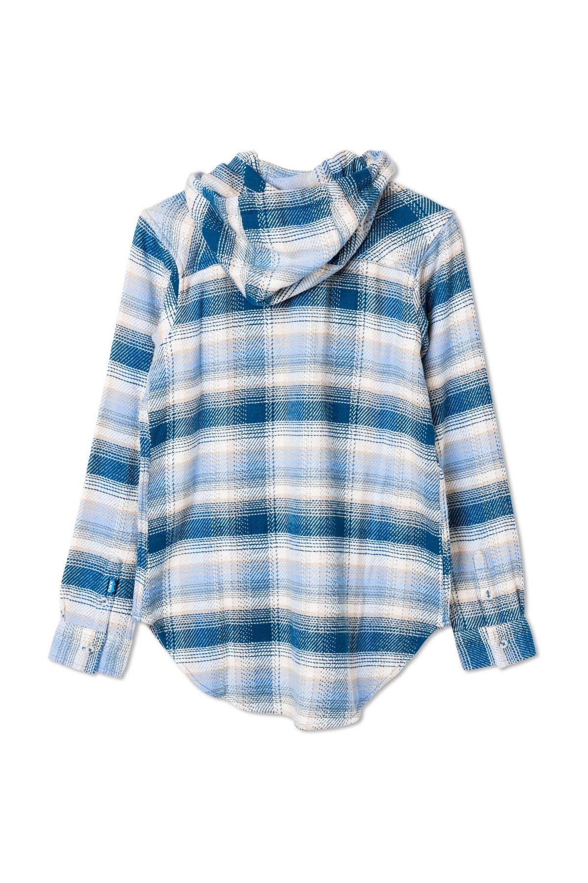 KAVU W Jess Flannel Hoodie BLUE HORIZON