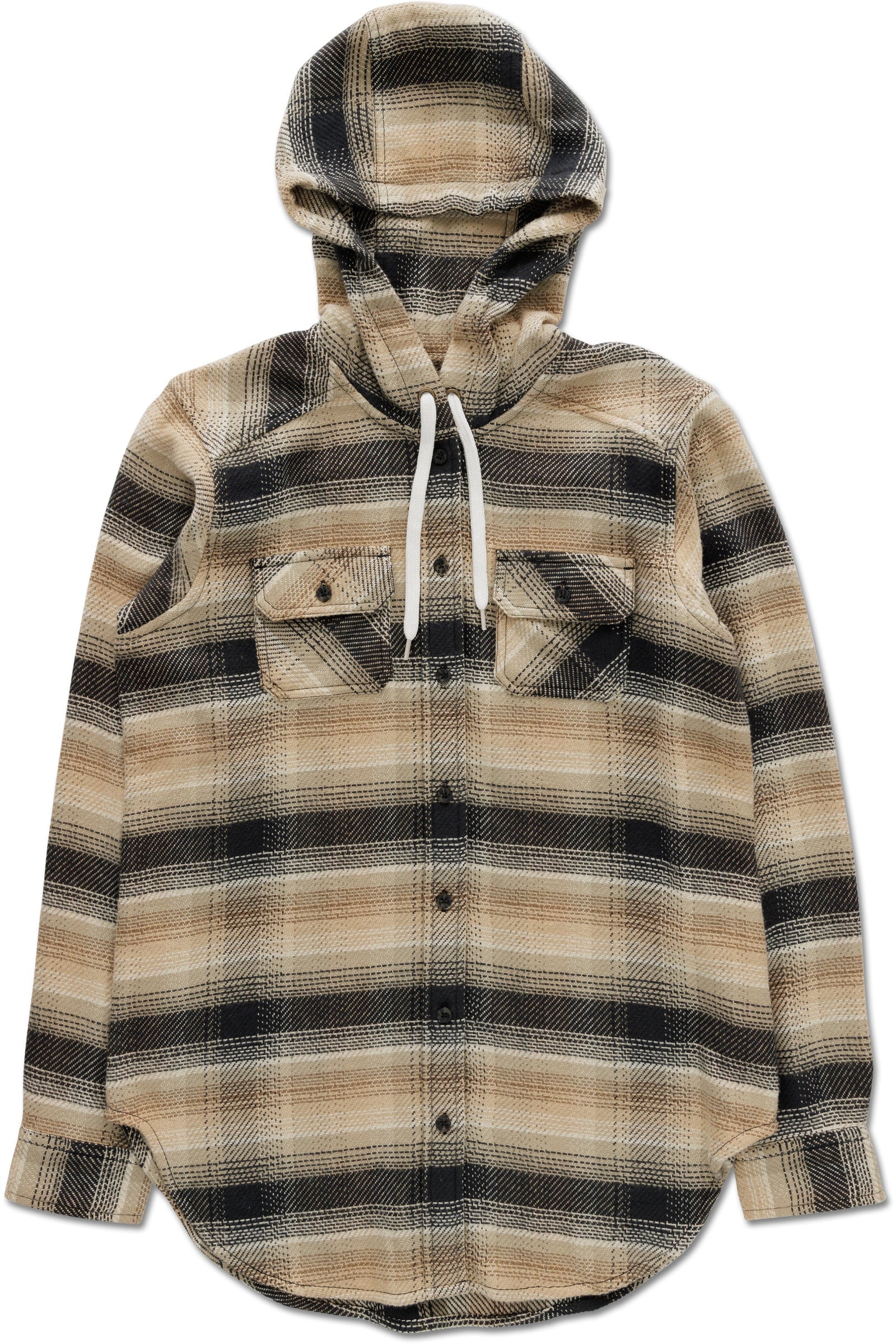 KAVU W Jess Flannel Hoodie BRUSHWOOD