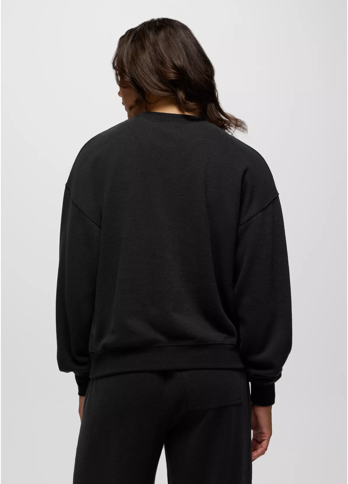 prAna W Cozy Up Crew Sweatshirt BLACK