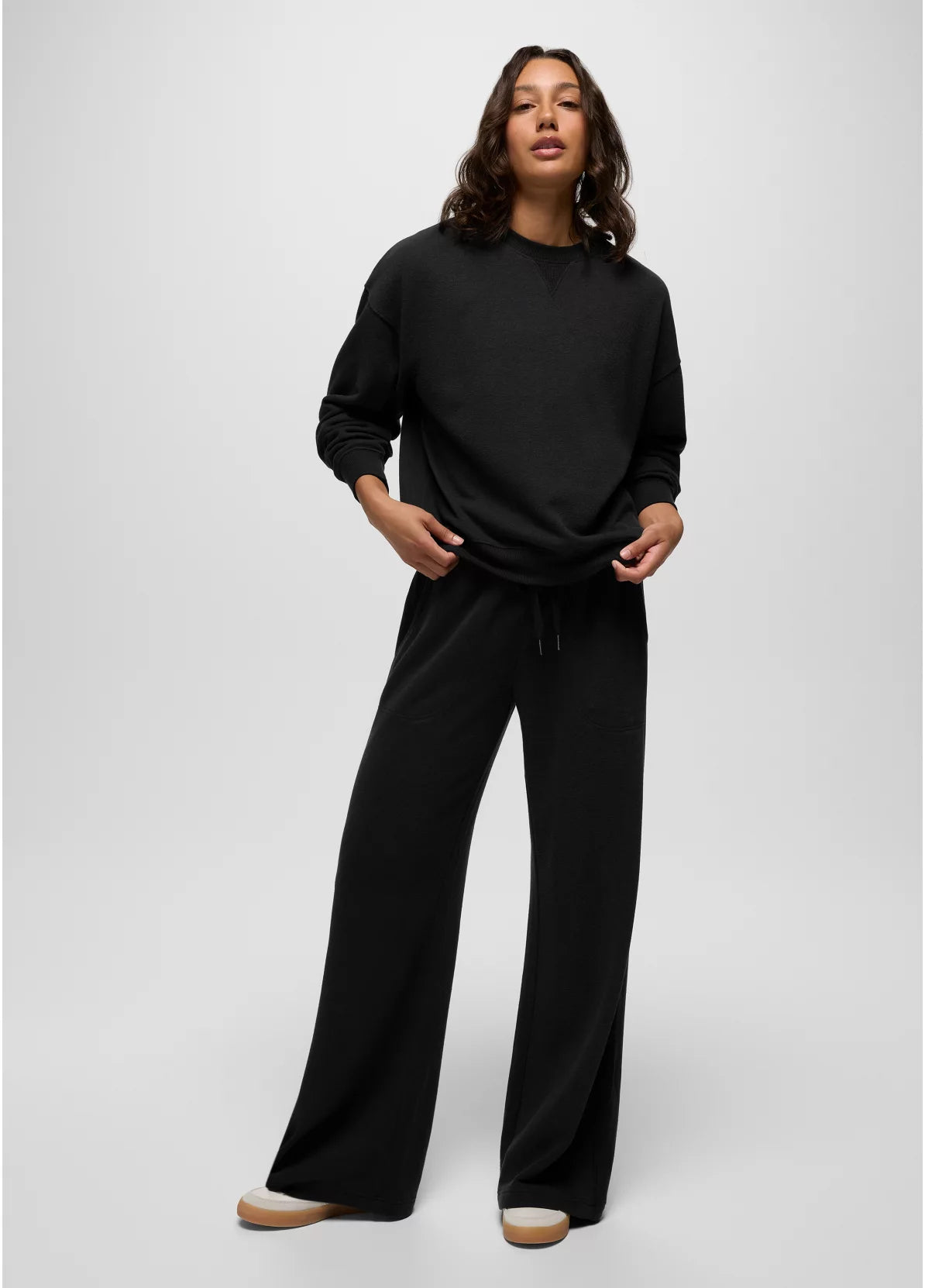 prAna W Cozy Up Crew Sweatshirt BLACK