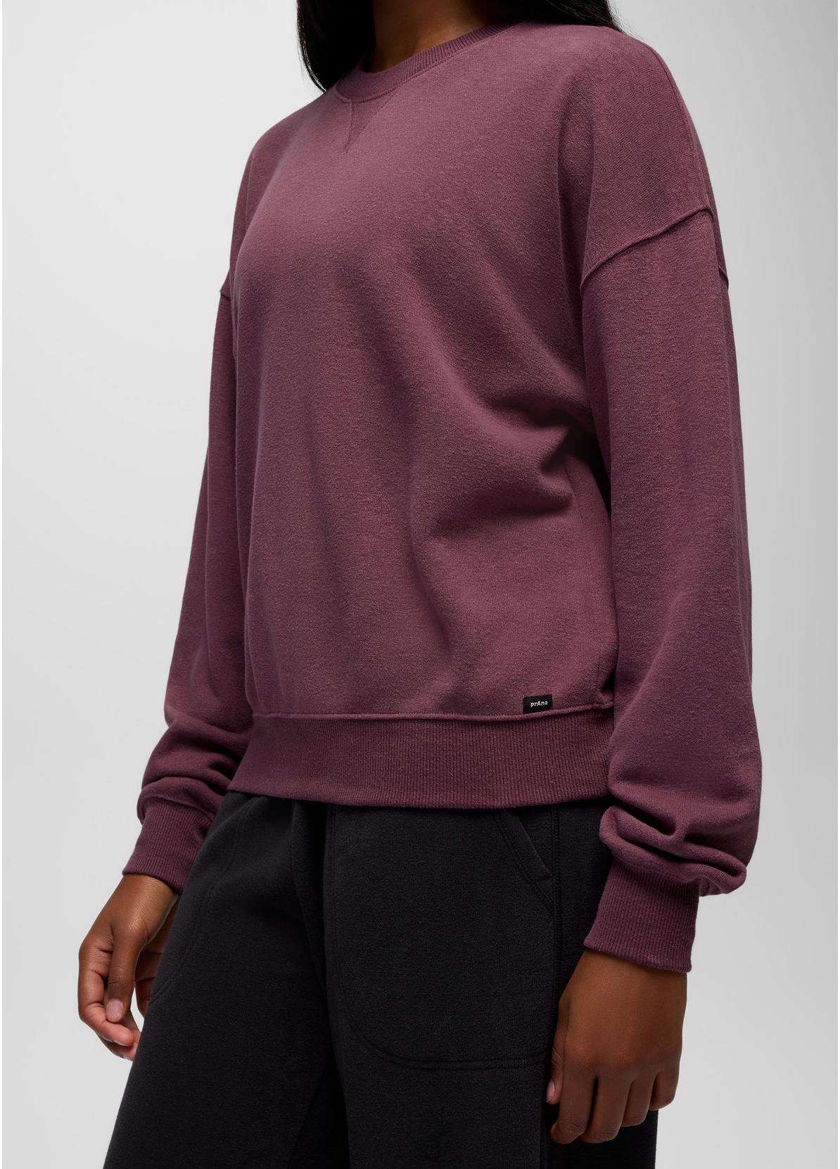 prAna W Cozy Up Crew Sweatshirt VINO