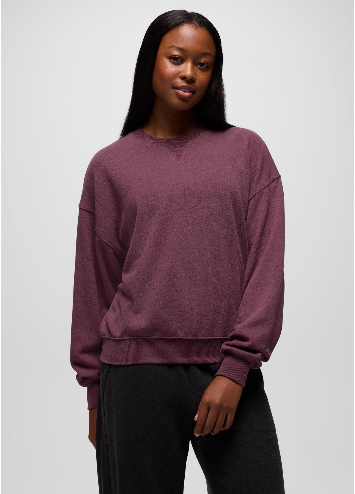 prAna W Cozy Up Crew Sweatshirt VINO