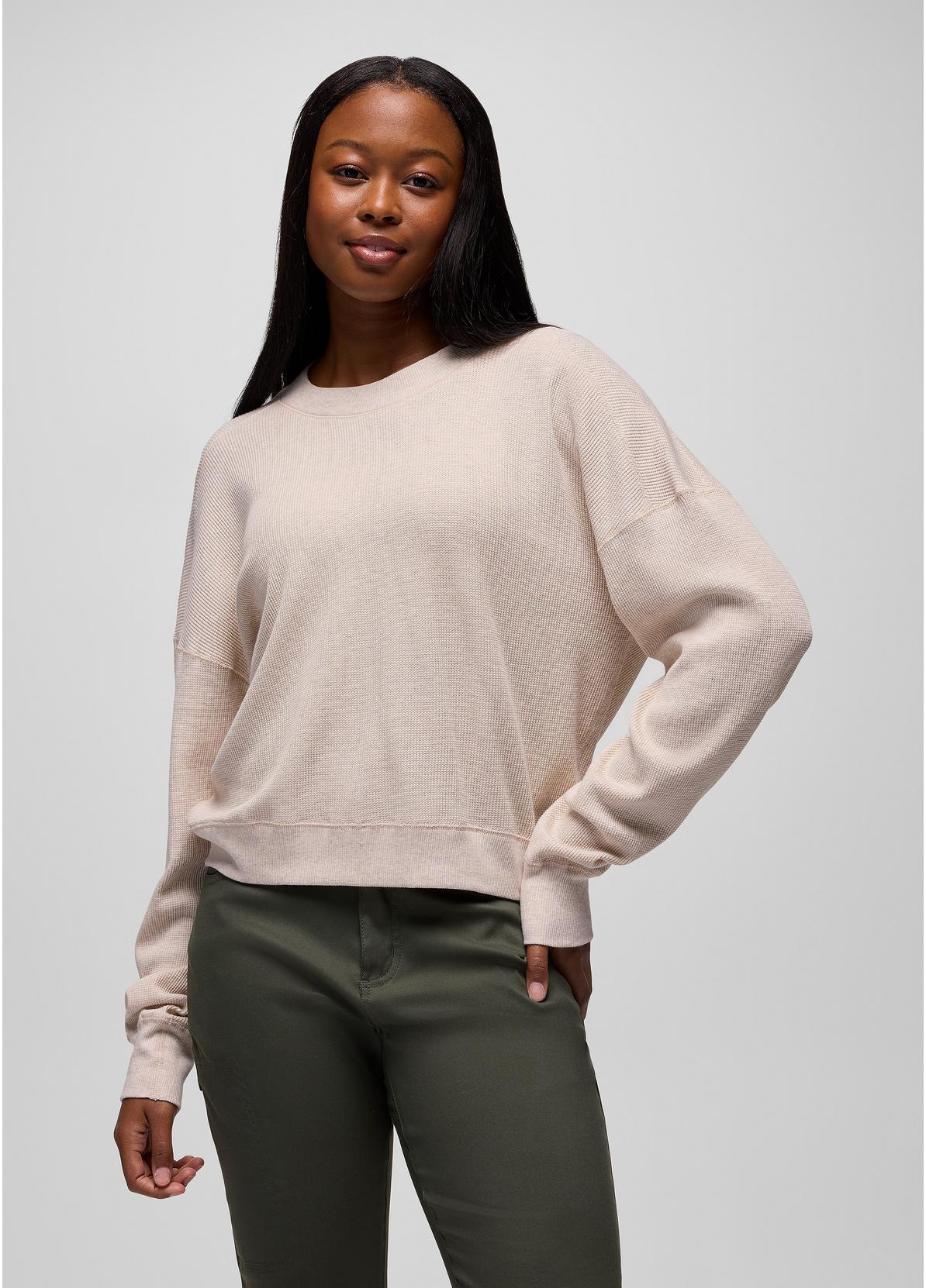 prAna W LS Touchstone Crew OATMEAL HEATHER