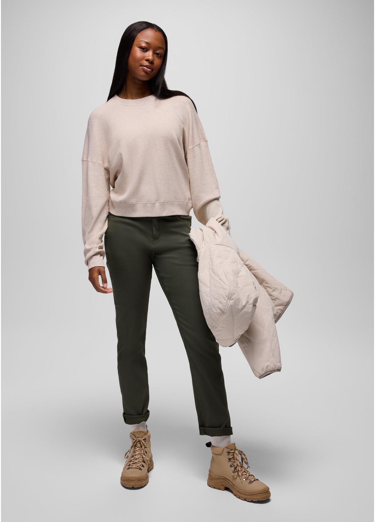 prAna W LS Touchstone Crew OATMEAL HEATHER