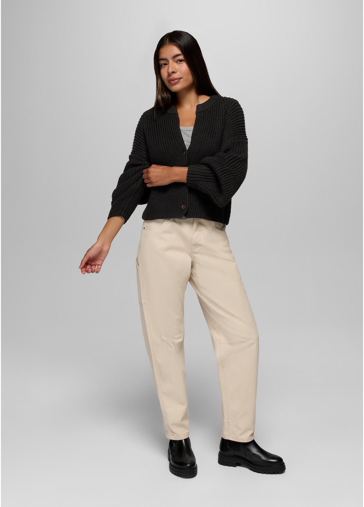 prAna W Sunday River Short Cardigan BLACK