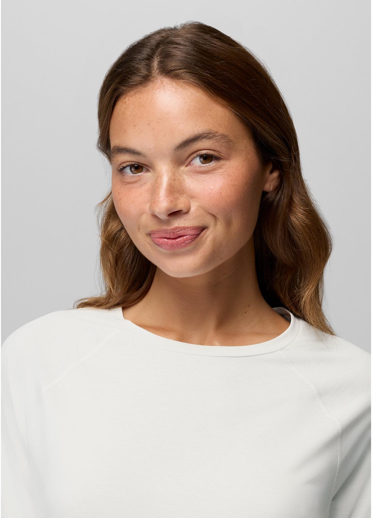 prAna W LS Eileen Cinch Top WHITE