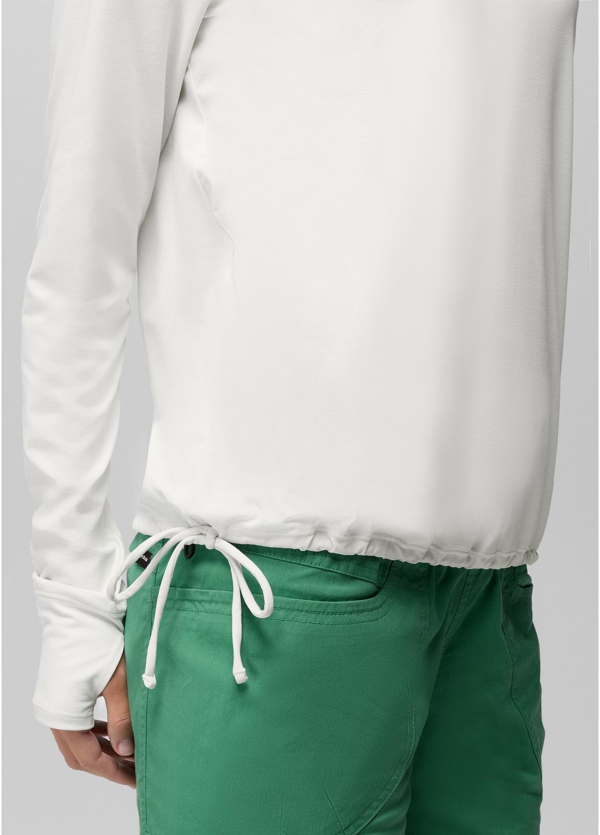 prAna W LS Eileen Cinch Top WHITE