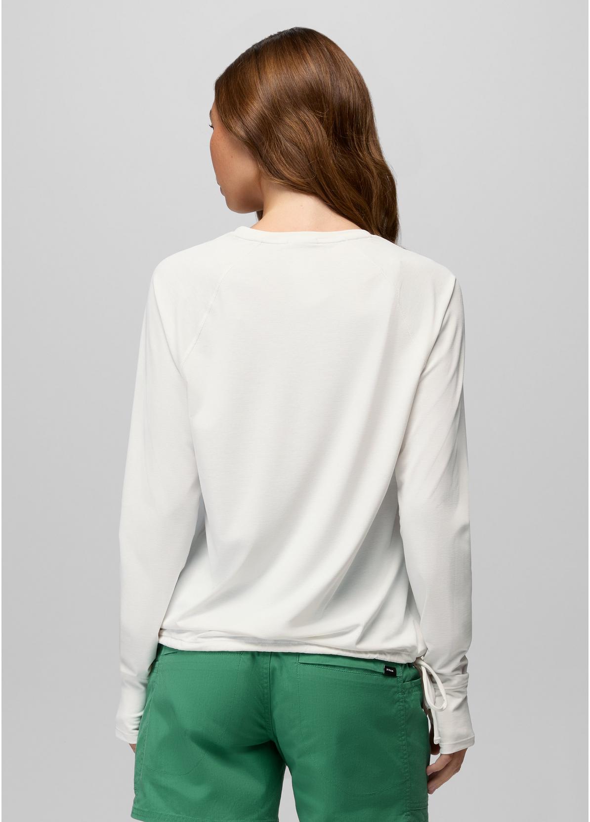 prAna W LS Eileen Cinch Top WHITE