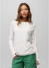 prAna W LS Eileen Cinch Top WHITE