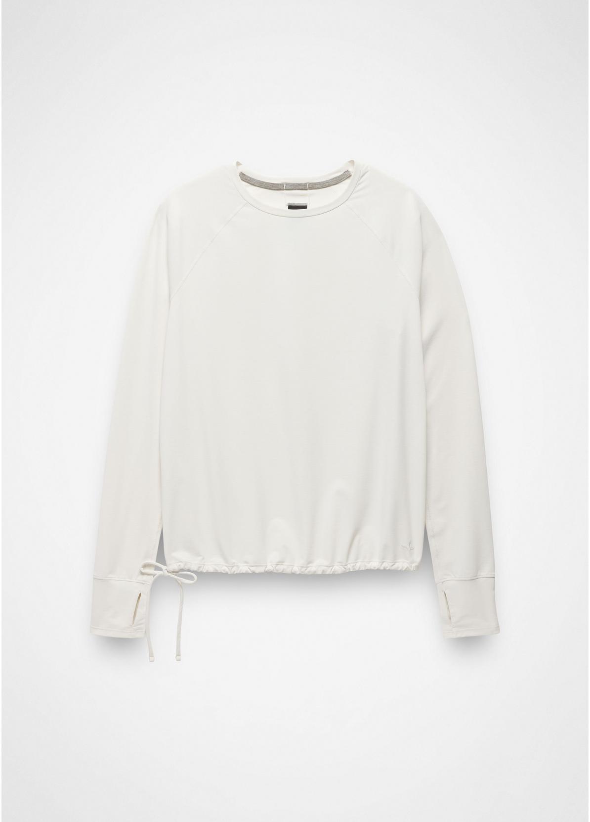 prAna W LS Eileen Cinch Top WHITE