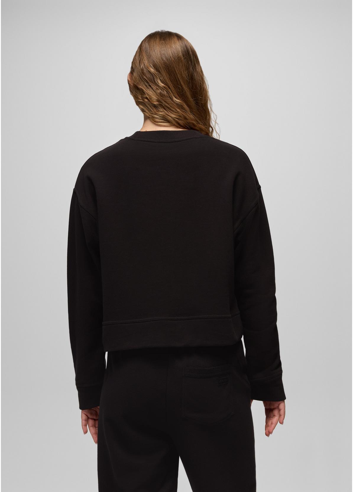 prAna W DreamTerry Crew Sweatshirt BLACK