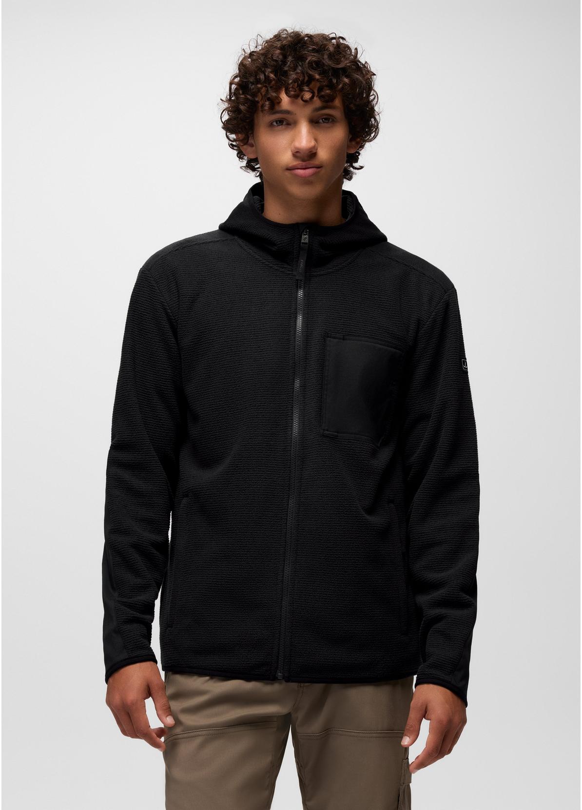 prAna M Stretch Zion Fleece Full Zip Hoodie BLACK