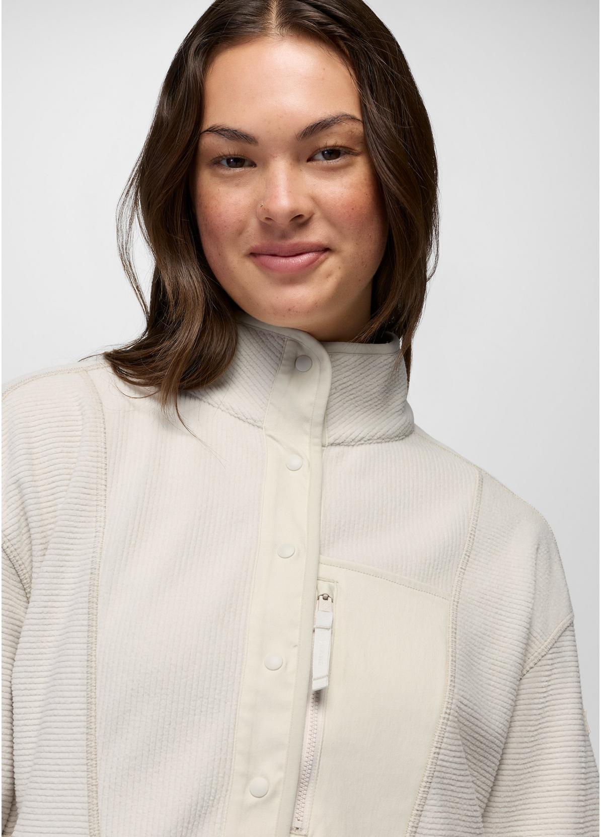 prAna W Stretch Zion Fleece 1/2 Snap Pullover BEACH PEBBLE
