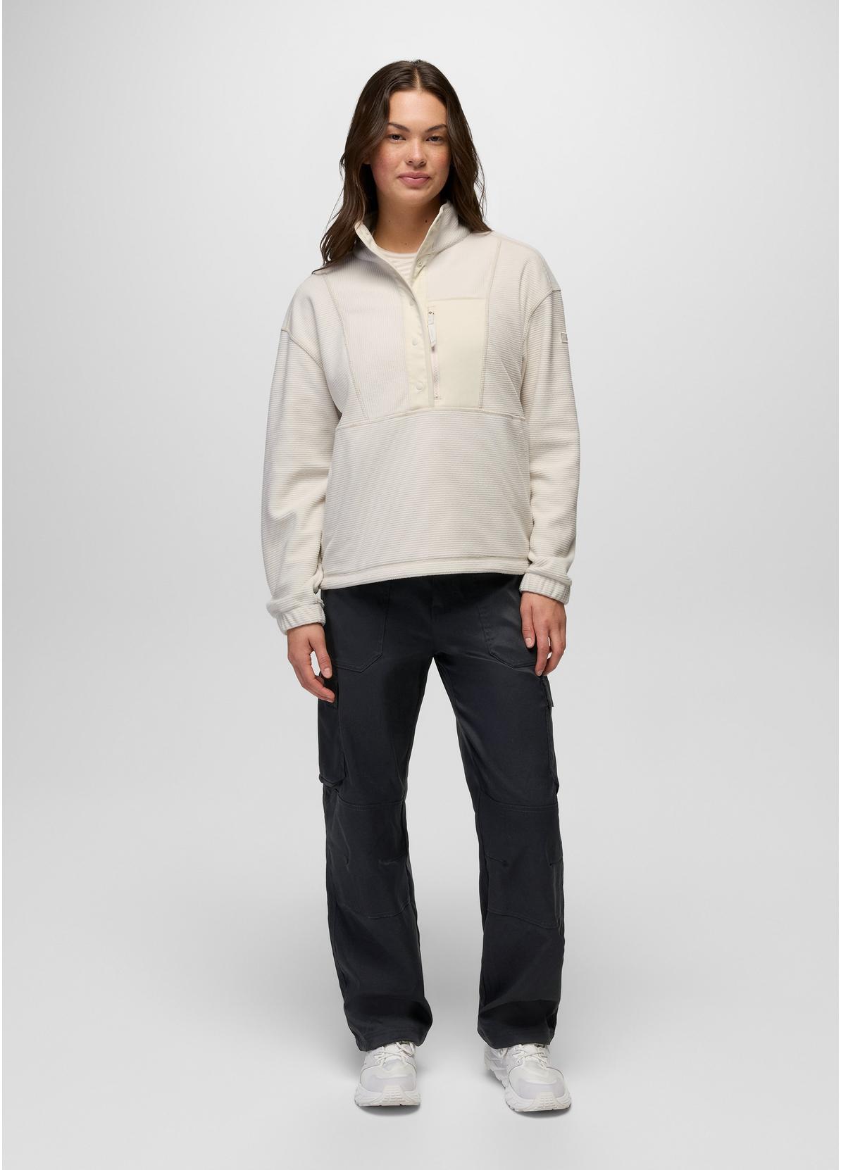 prAna W Stretch Zion Fleece 1/2 Snap Pullover BEACH PEBBLE