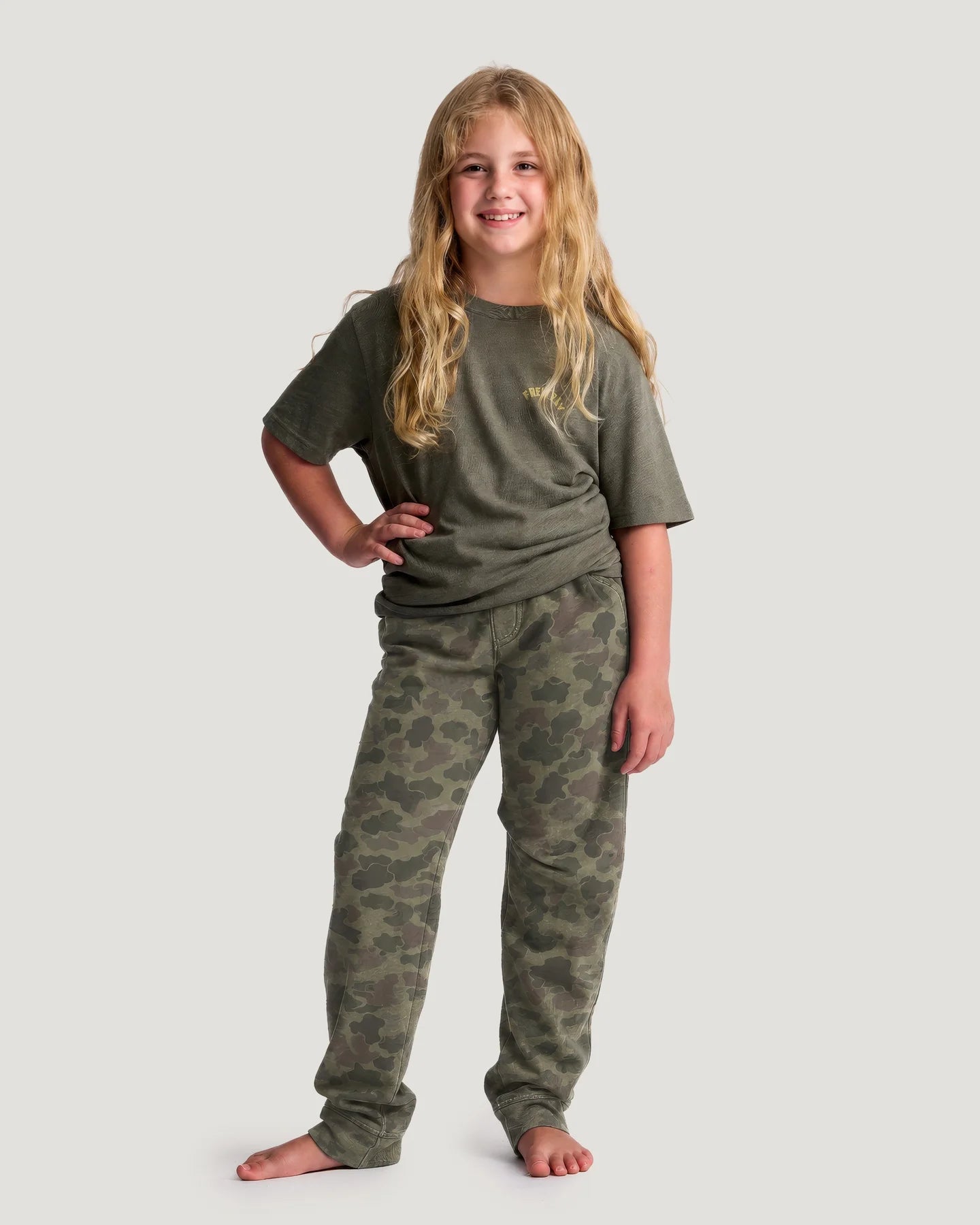 Free Fly Youth Fleece Jogger VINTAGE CAMO OIL GREEN