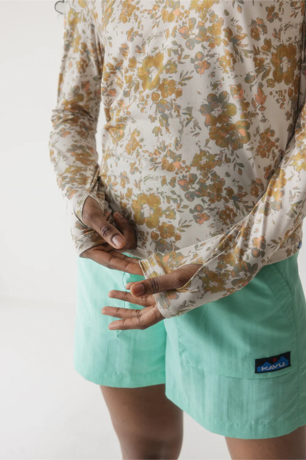 KAVU W LS Sunlite Crew SOFT BLOOM