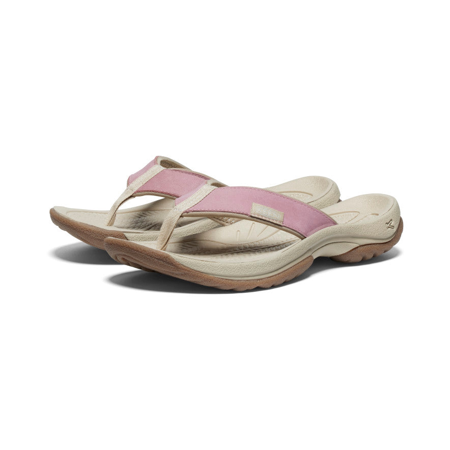 KEEN W Kona Leather Flip Flop NOSTALGIA ROSE / TAUPE