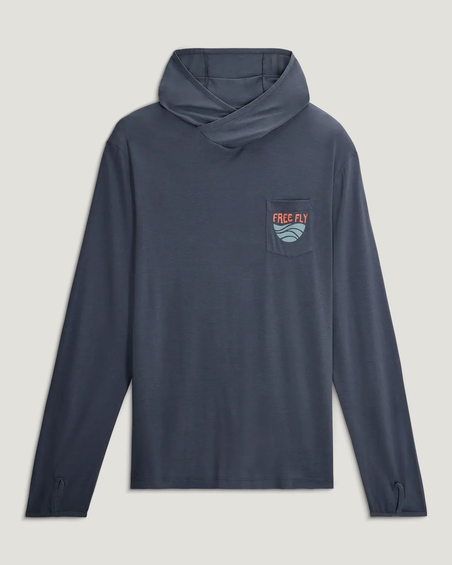 Free Fly M Bamboo LW Graphic Hoodie BLUE EDGE STORM CLOUD