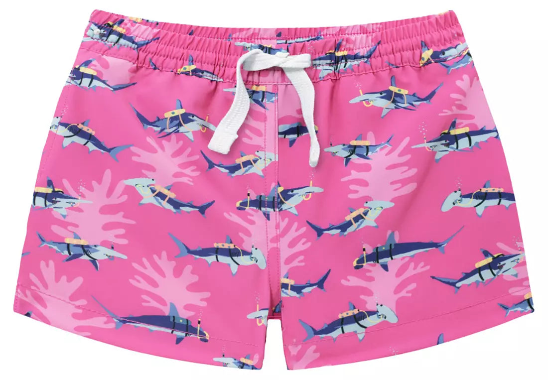 Chubbies Toddler Swim Trunk LIL GREAT PINK SHARKS
