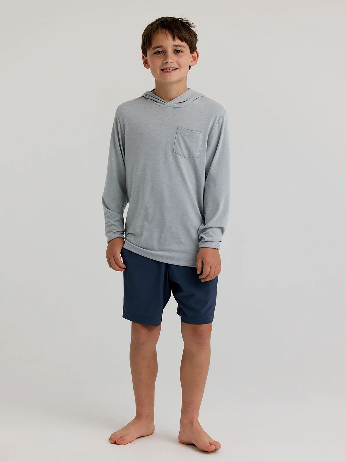 Free Fly Youth Bamboo Shade Hoodie HEATHER ASPEN GREY