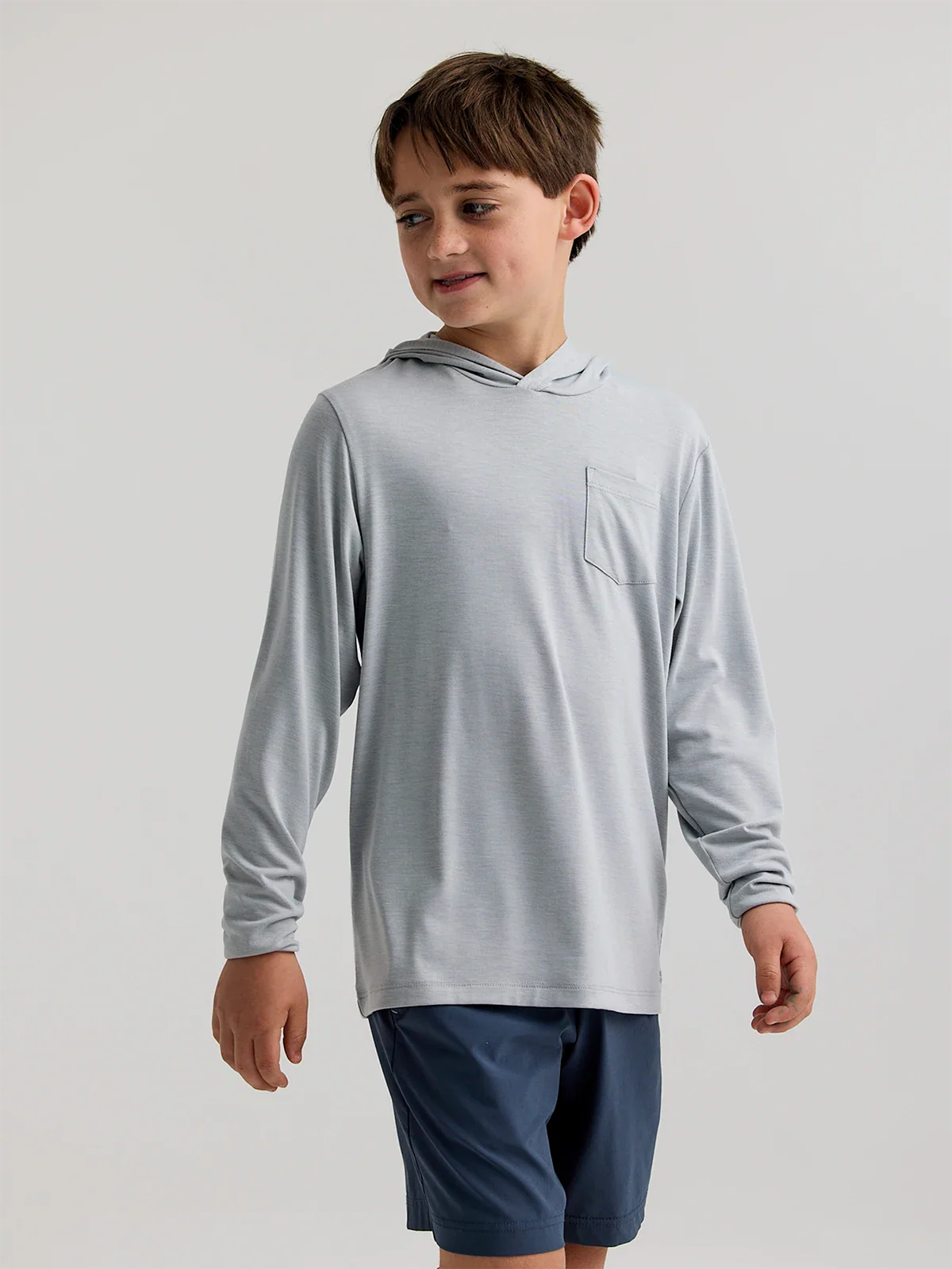 Free Fly Youth Bamboo Shade Hoodie HEATHER ASPEN GREY