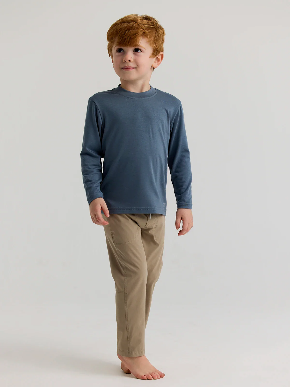 Free Fly Toddler LS Bamboo Shade SLATE BLUE