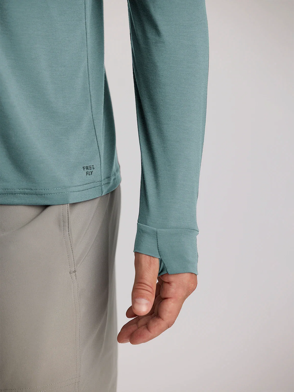 Free Fly M LS Elevate LW Tee STORMY SEAS