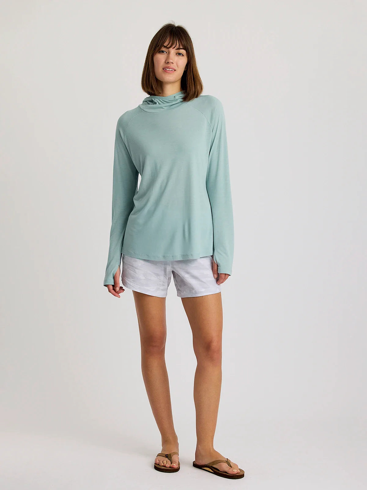 Free Fly W Bamboo Lightweight Hoodie II OCEAN MIST