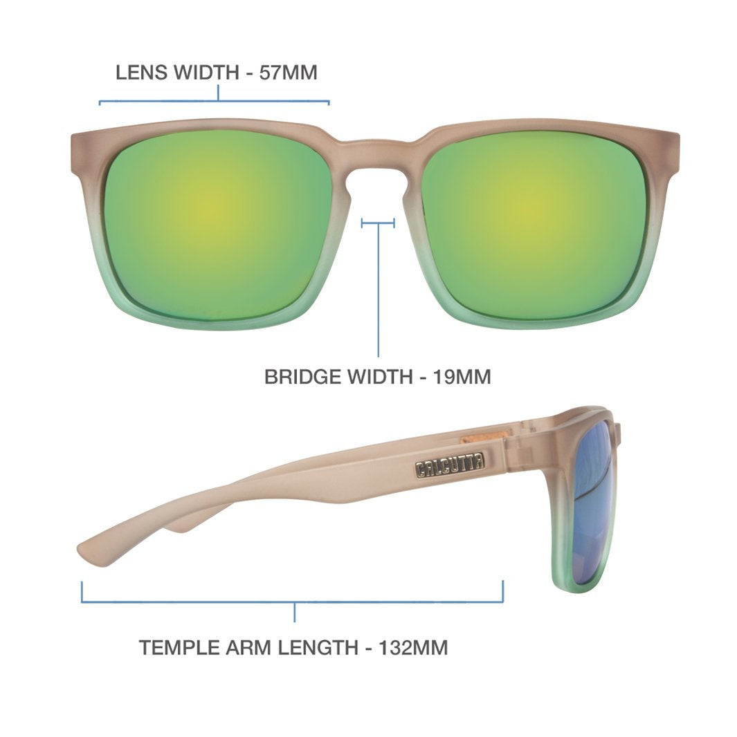 Calcutta South Beach Sunglasses TAUPE CRYSTAL / GREEN MIRROR