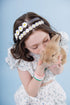 Lilies & Roses Daisies Headband WHITE