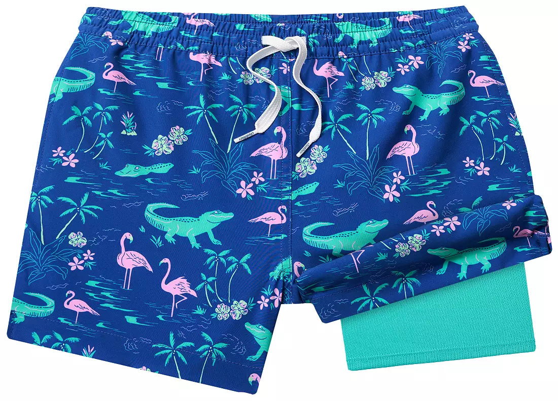 Chubbies Youth Lined Swim Trunk SWAMP & CIRCUMSTANCE BRIGHT BLUE