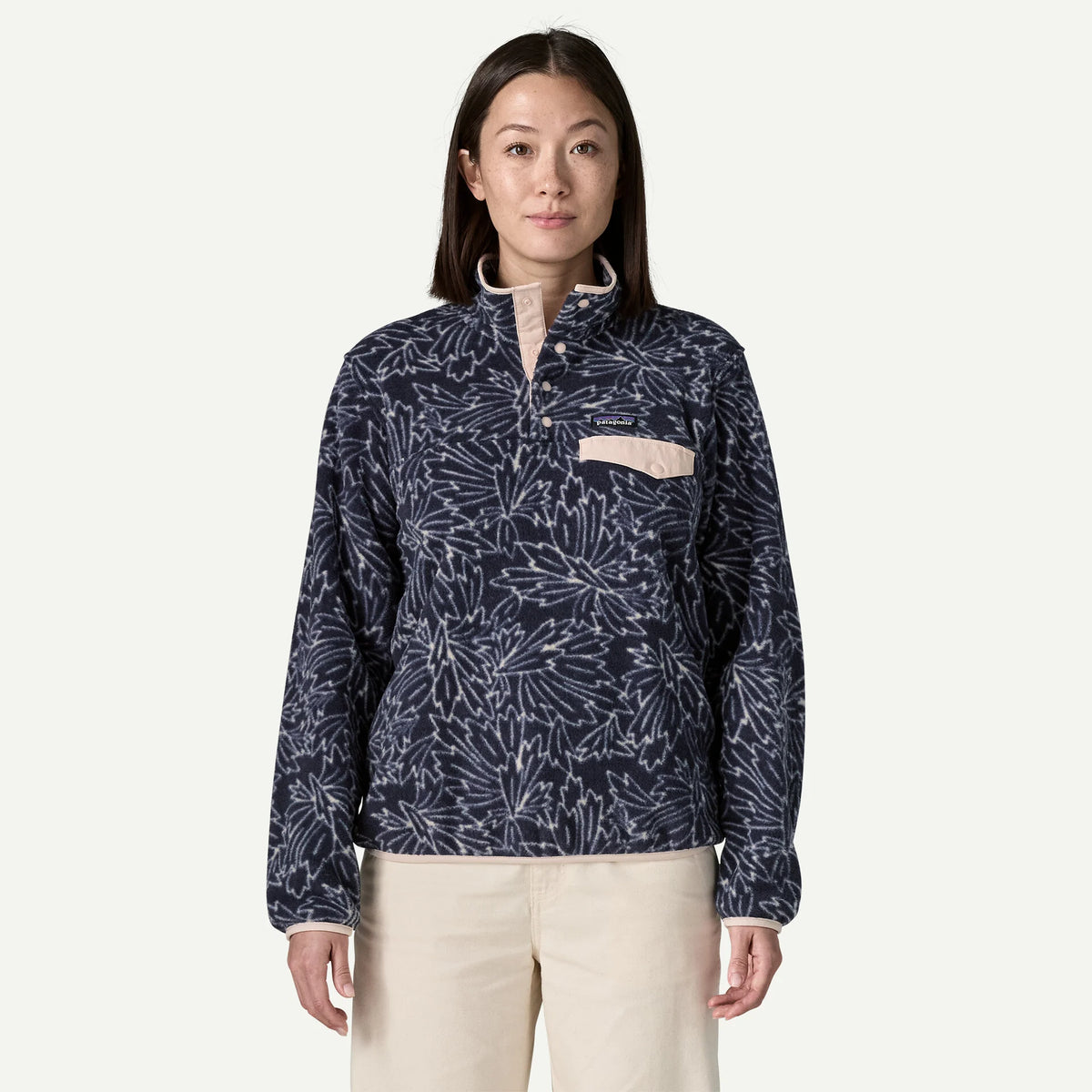 Patagonia W LW Synch Snap-T Fleece Pullover SAXIFRAGE: SUNKEN BLUE