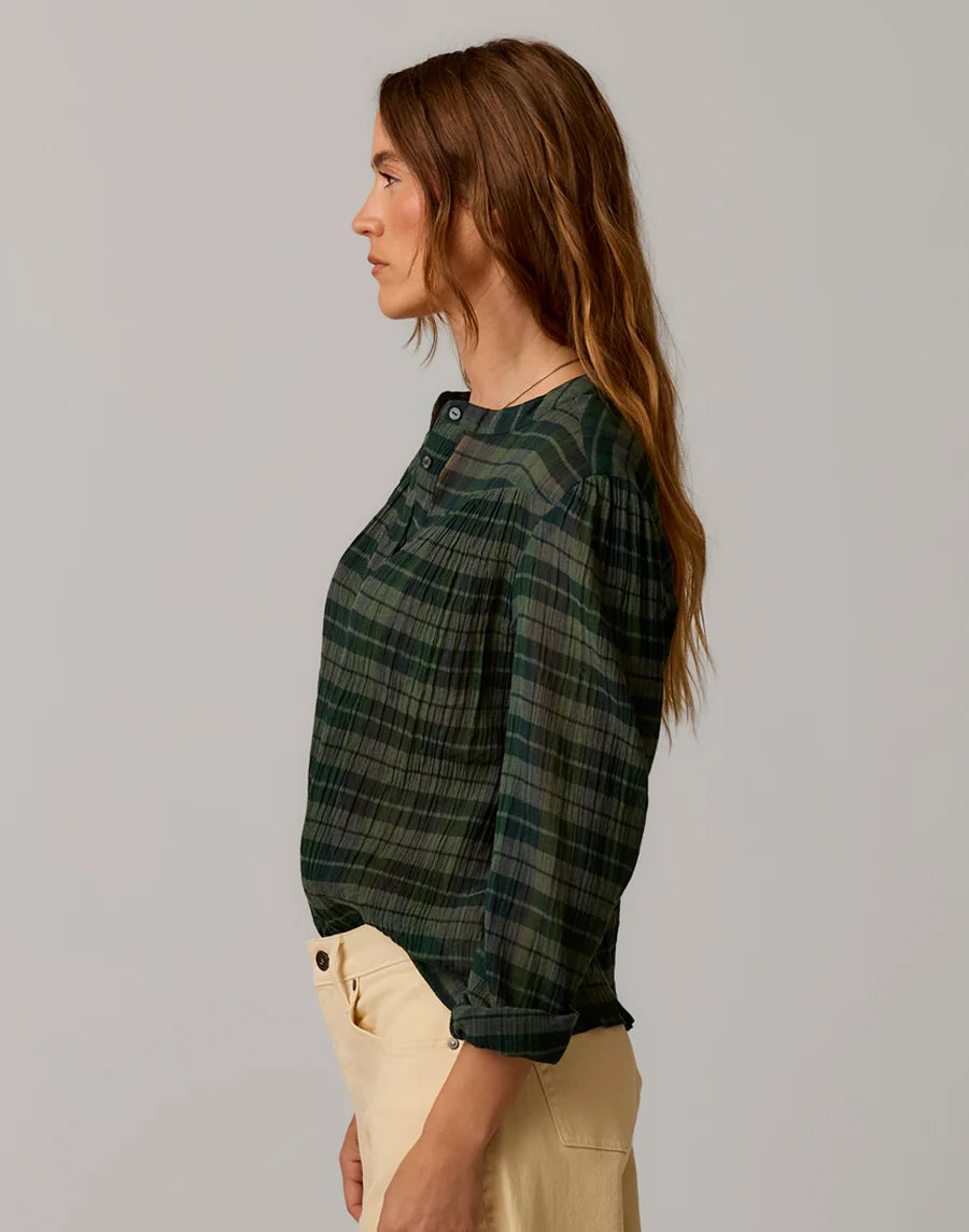 Carve Designs W Tatum Gauze Top LAUREL PLAID