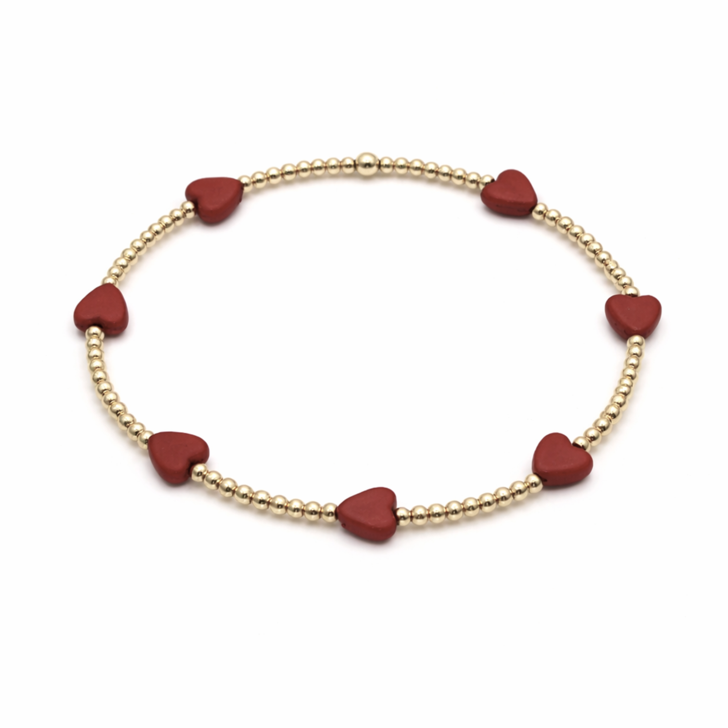 Erin Gray Love Bracelet MATTE RED NATURAL STONE