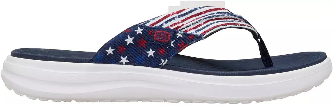 Hey Dude M Finn Americana Flip Flops NAVY BLAZER