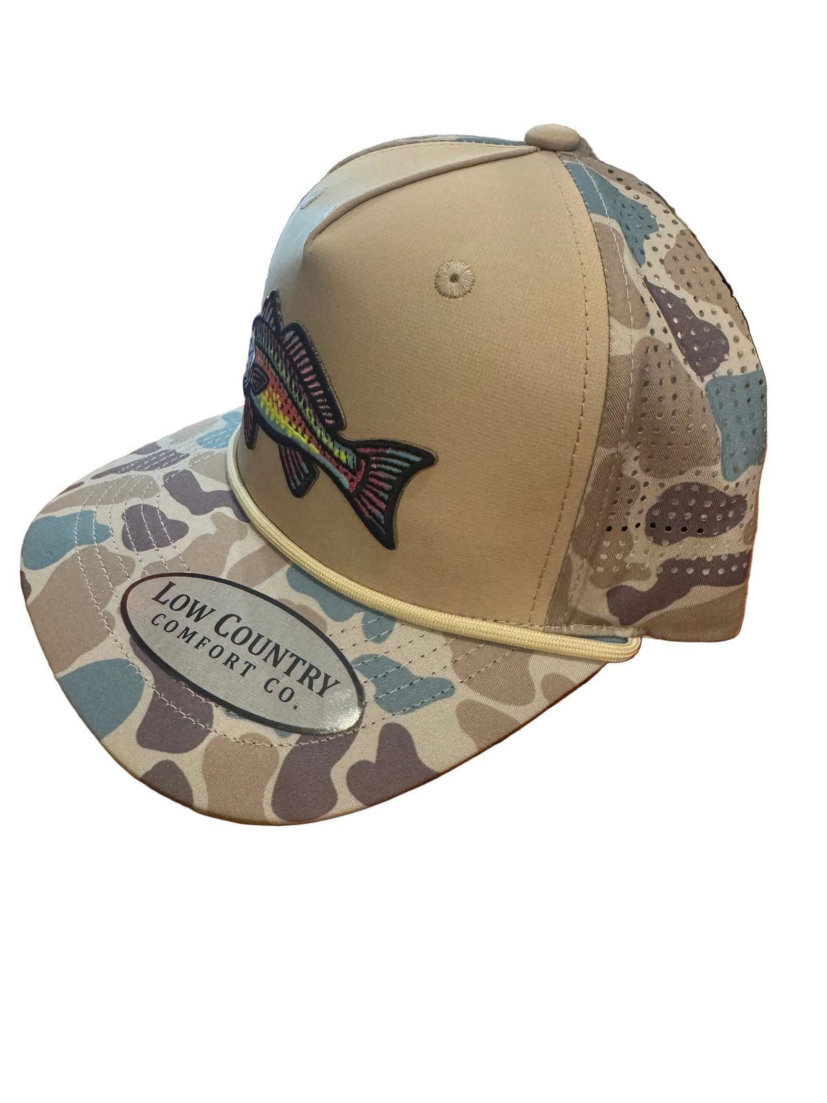 Riverbed Threads Neon Bass Patch Trucker CAMO/KHAKI