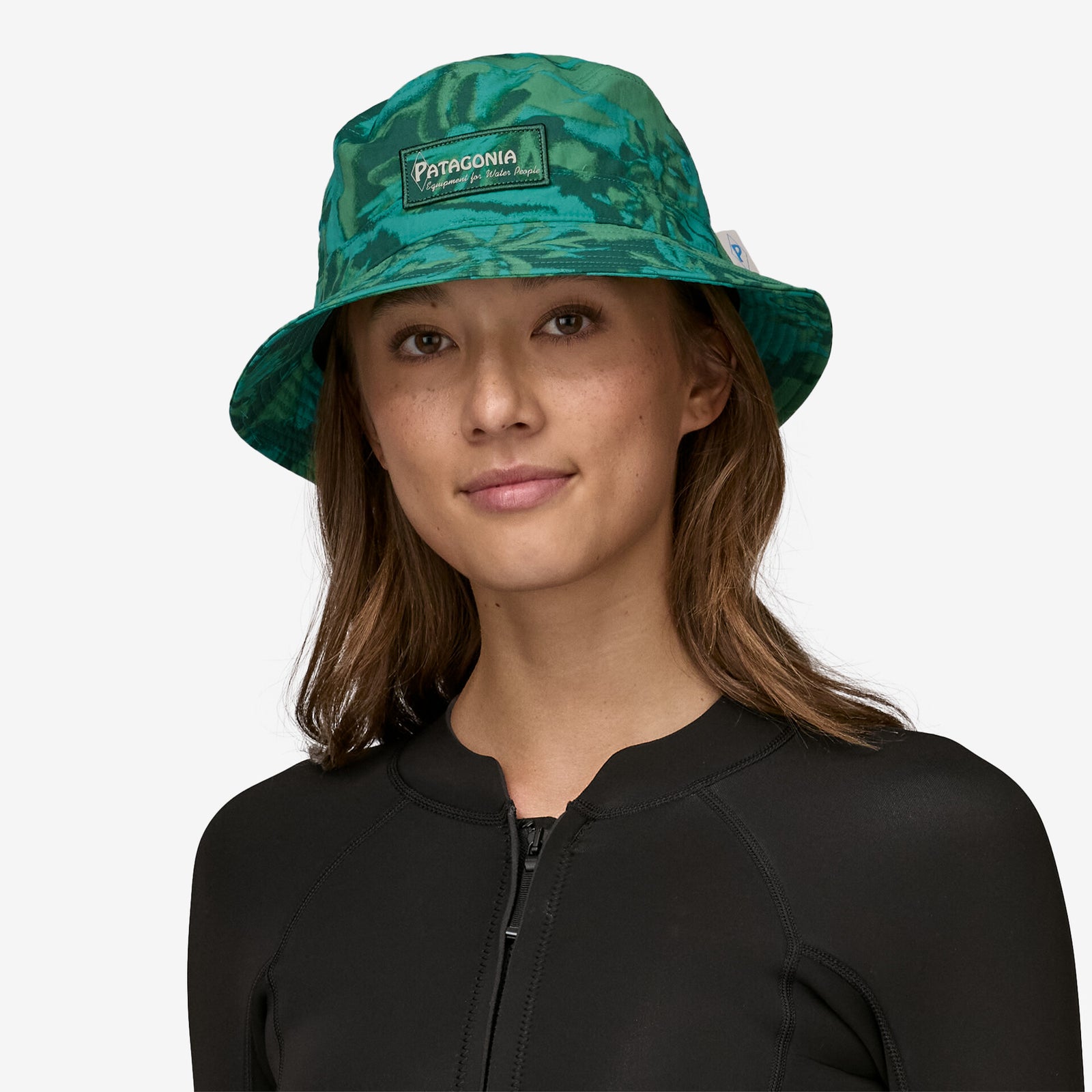 Patagonia Wavefarer Bucket Hat WATER PEOPLE CONIFER GREEN