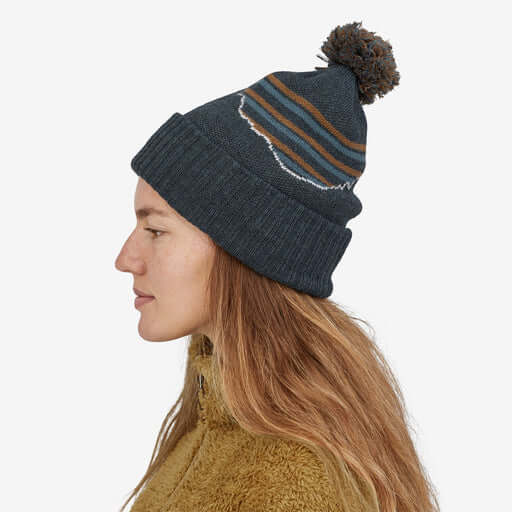 Patagonia Powder Town Beanie FITZ ROY STRIPE: SMOLDER BLUE