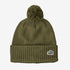 Patagonia Powder Town Beanie Line Logo Ridge Patch WYOMING GREEN