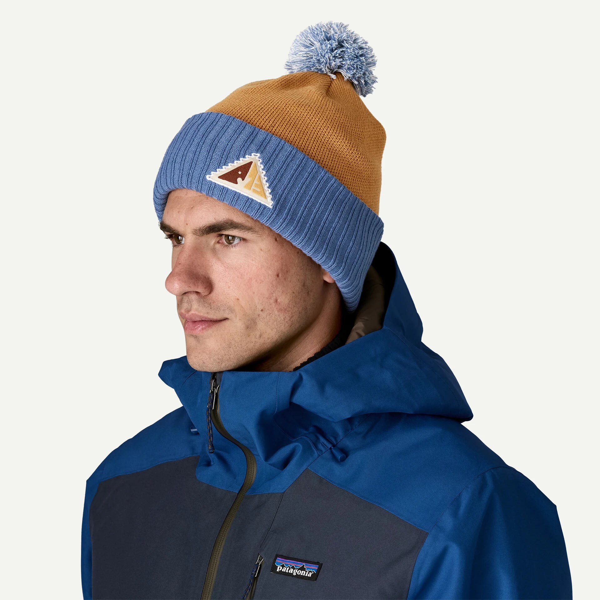 Patagonia M Powder Town Beanie SNOWSTEPS PATCH TALON GOLD