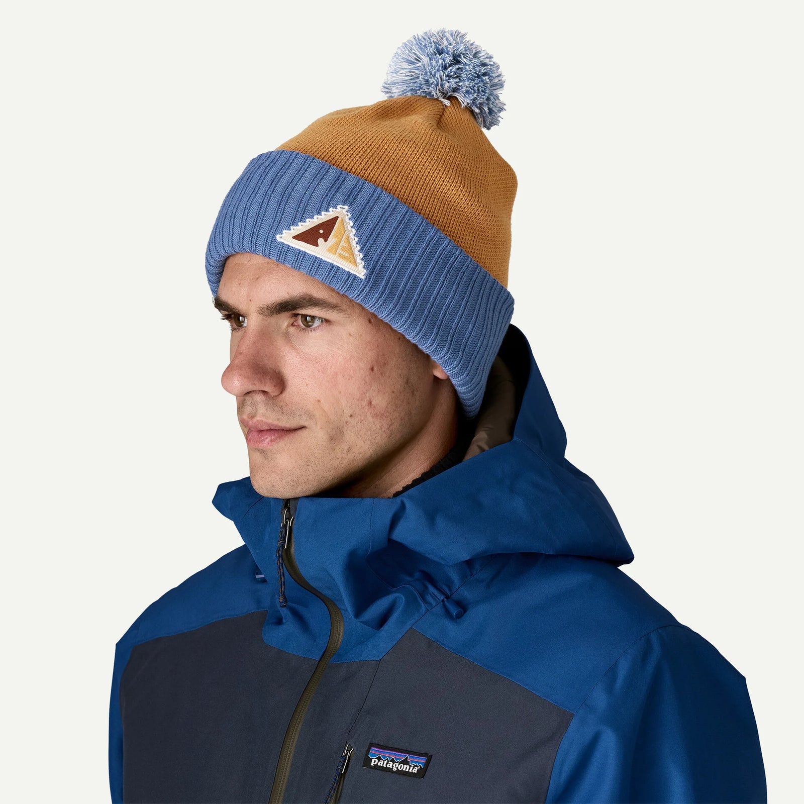 Patagonia M Powder Town Beanie SNOWSTEPS PATCH TALON GOLD