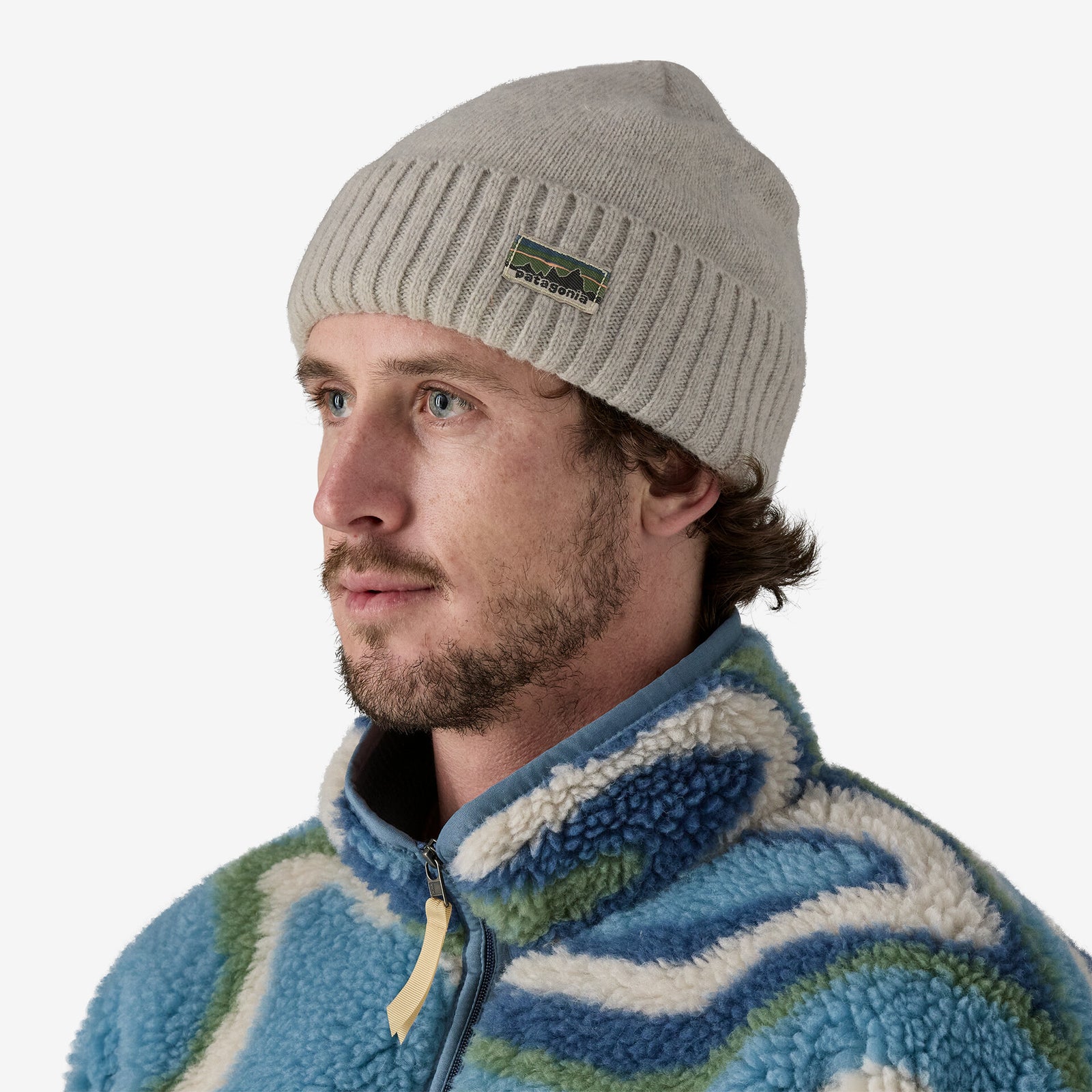 Patagonia Brodeo Beanie LEGACY LABEL CRISP GREY